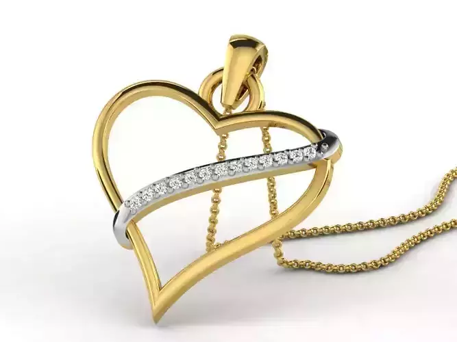 Heart Pendants 3dm STL OBJ FBX Renders Details 3D print model