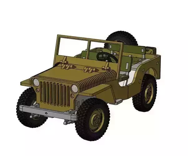 Willys MB in 16 scale for CNC Laser cut 3D print model