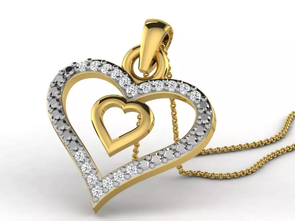 Heart Pendants 3dm STL OBJ FBX Renders Details 3D print model_0