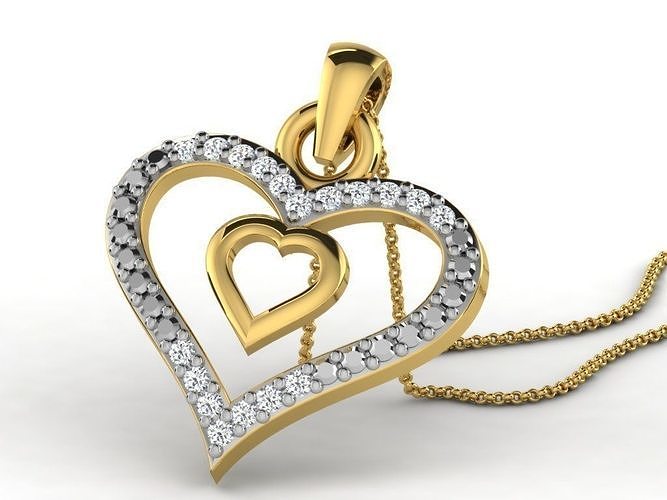 Heart Pendants 3dm STL OBJ FBX Renders Details 3D print model