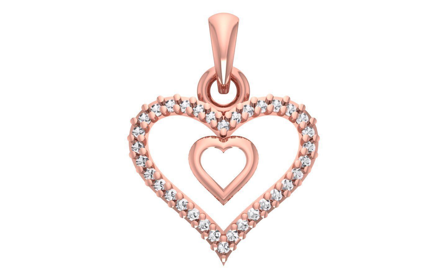 Heart Pendants 3dm STL OBJ FBX Renders Details 3D print model_1