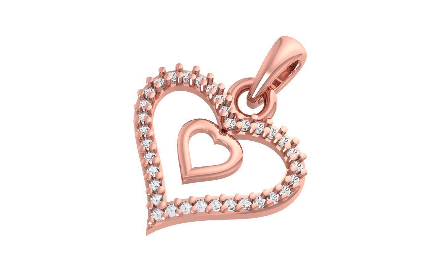 Heart Pendants 3dm STL OBJ FBX Renders Details 3D print model_2