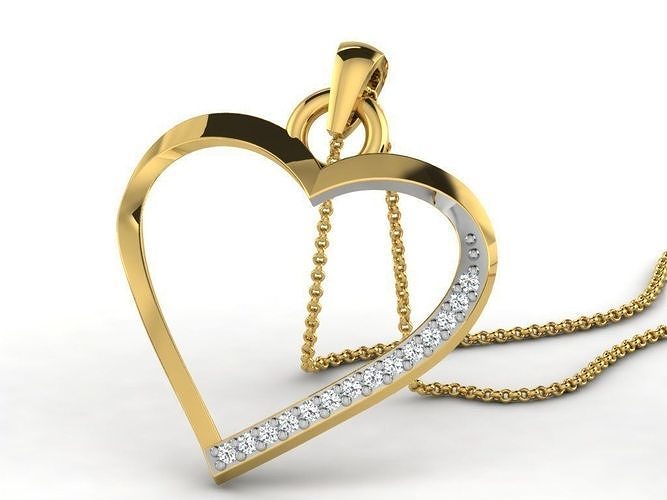 Heart Pendants 3dm STL OBJ FBX Renders Details 3D print model