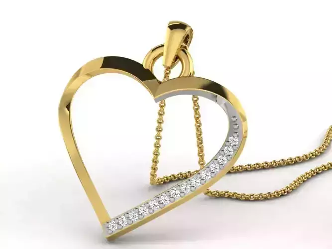 Heart Pendants 3dm STL OBJ FBX Renders Details 3D print model