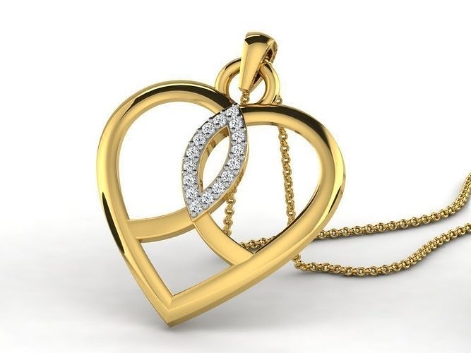Heart Pendants 3dm STL OBJ FBX Renders Details 3D print model