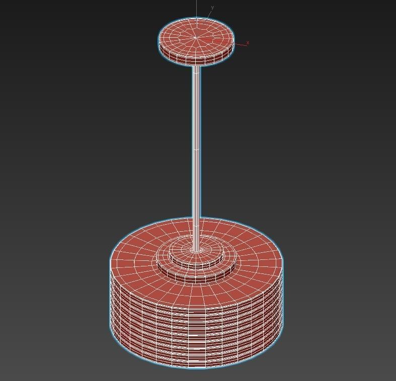 CAPRI pendant light with shade 3D model_3