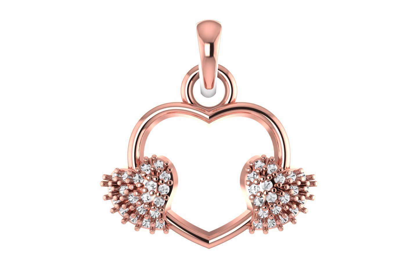 Heart Pendants 3dm STL OBJ FBX Renders Details 3D print model_3