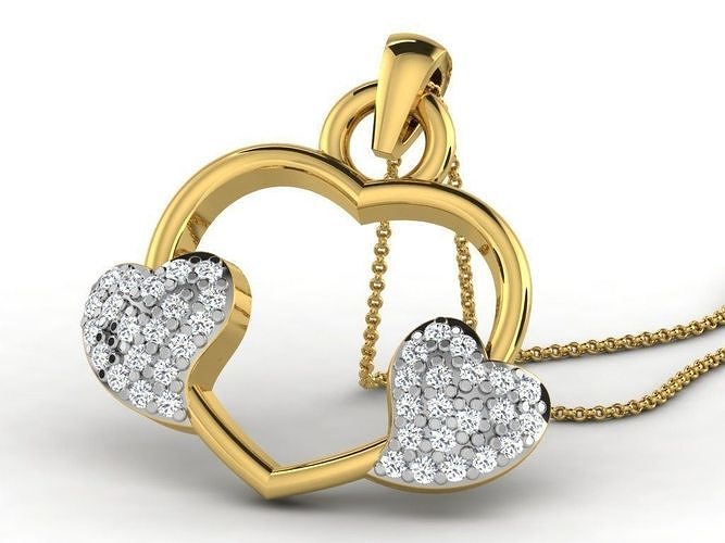 Heart Pendants 3dm STL OBJ FBX Renders Details 3D print model