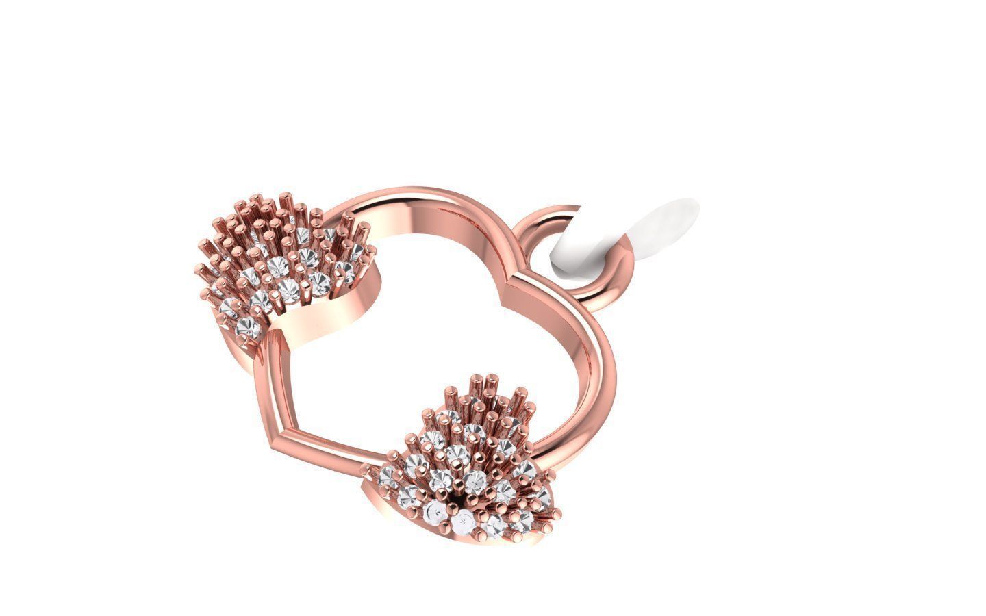 Heart Pendants 3dm STL OBJ FBX Renders Details 3D print model_2