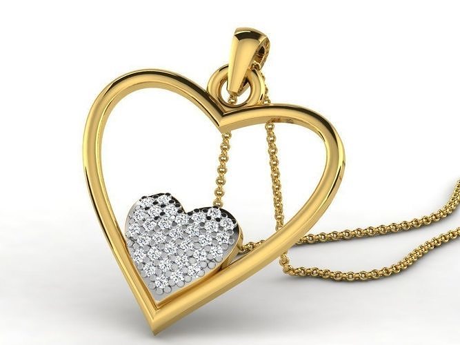 Heart Pendants 3dm STL OBJ FBX Renders Details 3D print model