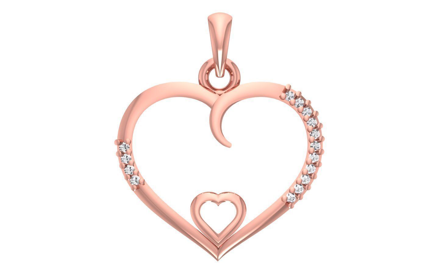 Heart Pendants 3dm STL OBJ FBX Renders Details 3D print model_3