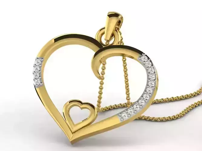Heart Pendants 3dm STL OBJ FBX Renders Details 3D print model