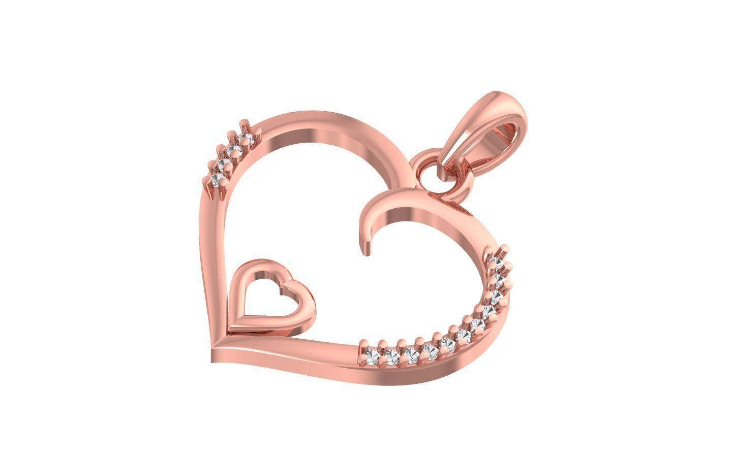 Heart Pendants 3dm STL OBJ FBX Renders Details 3D print model_1