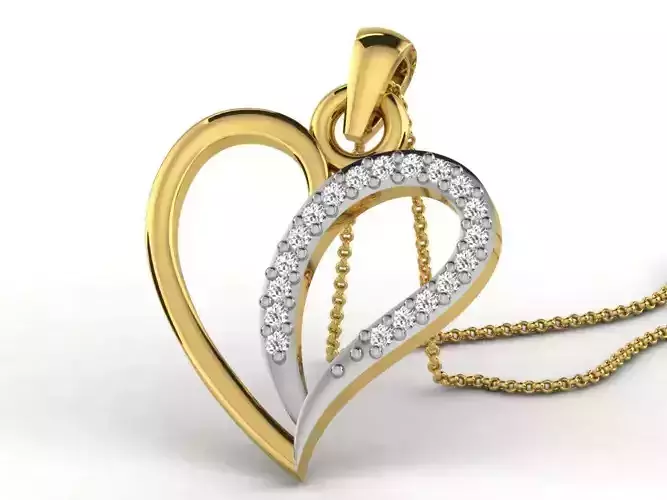 Heart Pendants 3dm STL OBJ FBX Renders Details 3D print model