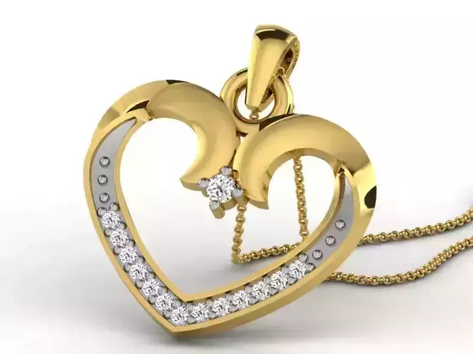 Heart Pendants 3dm STL OBJ FBX Renders Details 3D print model