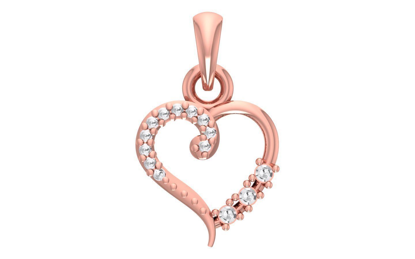 Heart Pendants 3dm STL OBJ FBX Renders Details 3D print model_3