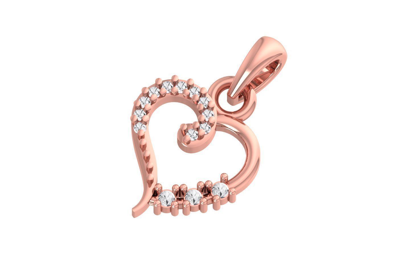 Heart Pendants 3dm STL OBJ FBX Renders Details 3D print model_2