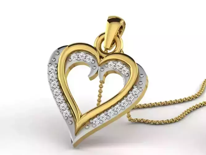 Heart Pendants 3dm STL OBJ FBX Renders Details 3D print model