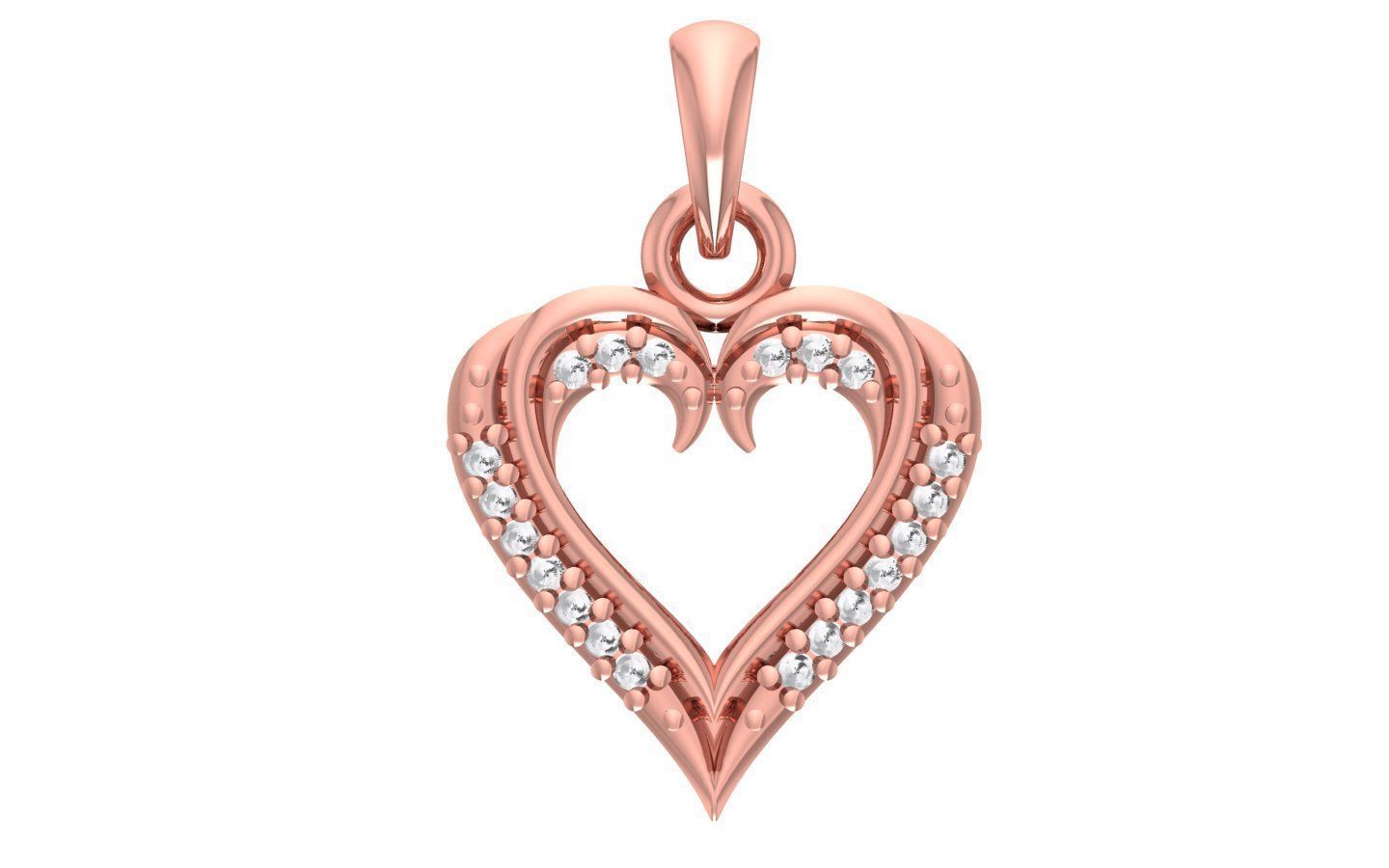 Heart Pendants 3dm STL OBJ FBX Renders Details 3D print model_3