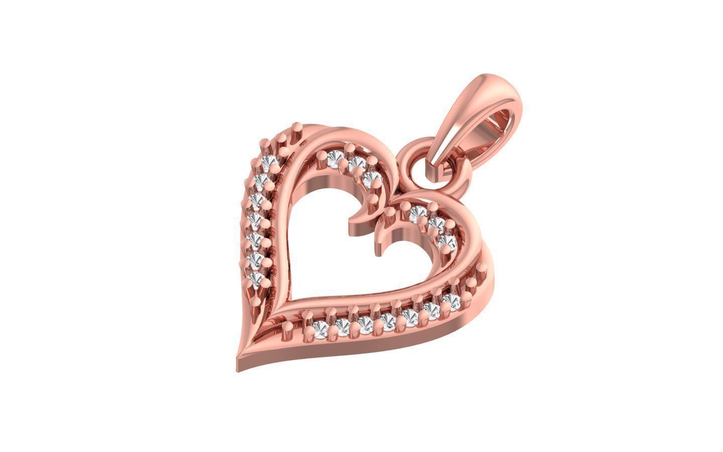 Heart Pendants 3dm STL OBJ FBX Renders Details 3D print model_2