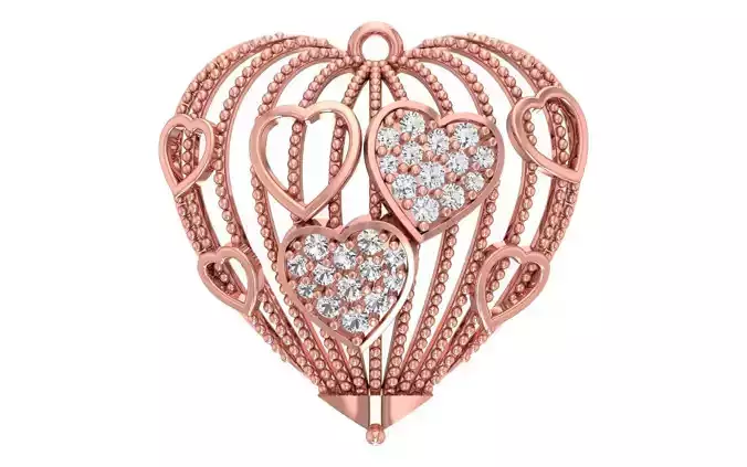 Heart Pendants 3dm STL OBJ FBX Renders Details