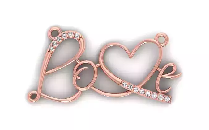 Love Heart Pendants 3dm STL OBJ FBX Renders Details