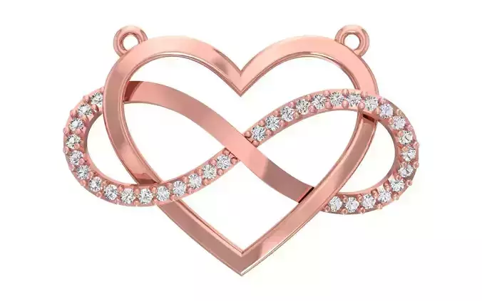 Love Infinity Heart Pendants 3dm STL OBJ FBX Renders Details