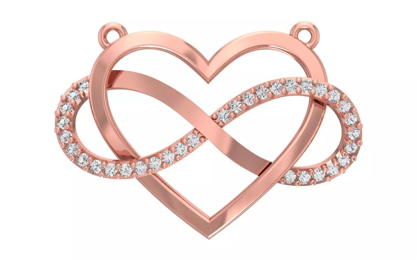 Love Infinity Heart Pendants 3dm STL OBJ FBX Renders Details 3D print model_0