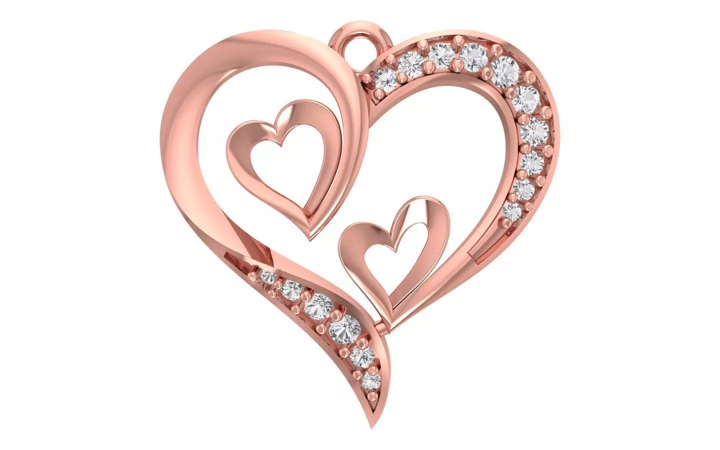 Heart Pendants 3dm STL OBJ FBX Renders Details 3D print model_0