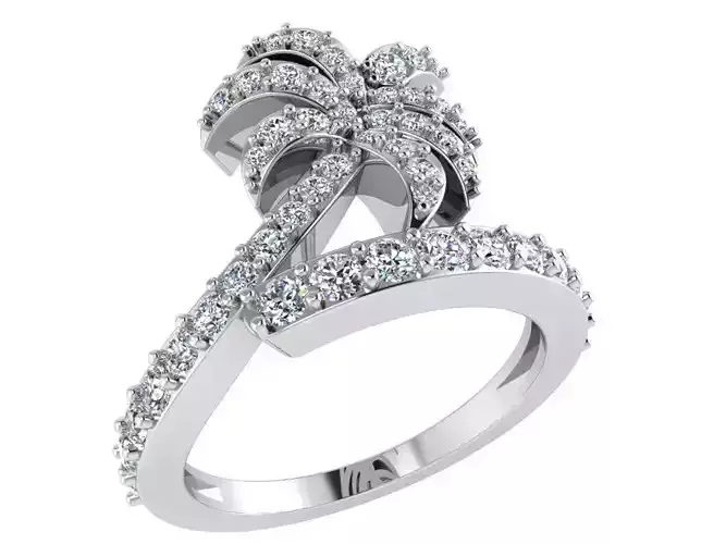 Palma tree Ring with Diamond stones 2564 3D print model