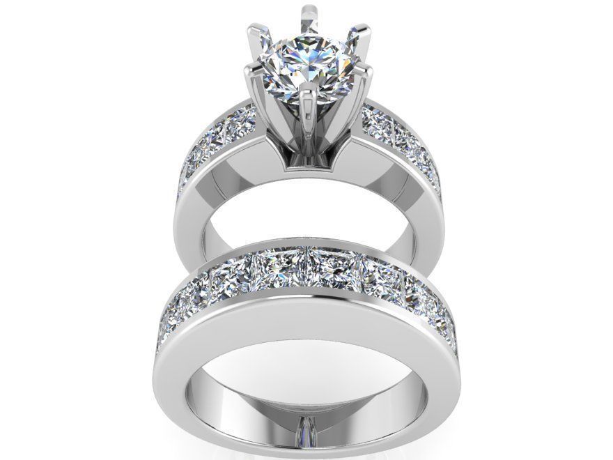 Diamond ring with band 2565 3D print model 3D print model_2