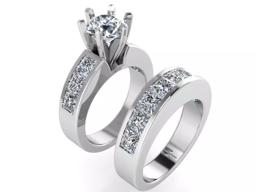 Diamond ring with band 2565 3D print model 3D print model_0