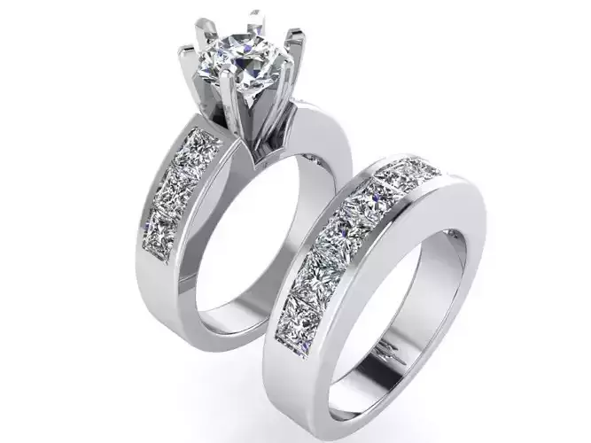 Diamond ring with  band 2565 3D print model