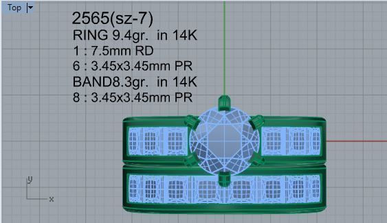 Diamond ring with band 2565 3D print model 3D print model_4