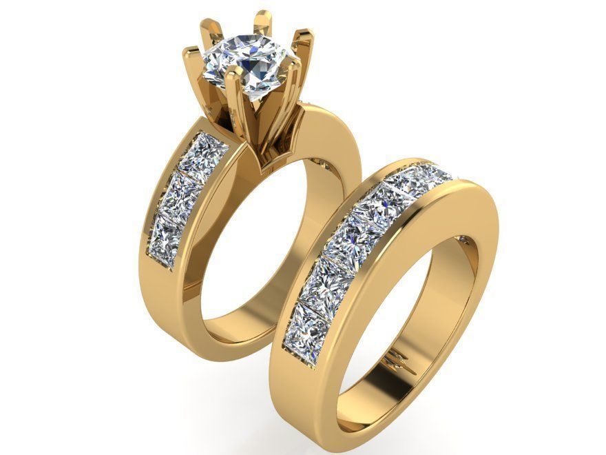 Diamond ring with band 2565 3D print model 3D print model_1