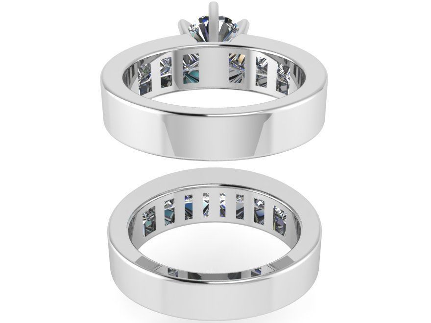 Diamond ring with band 2565 3D print model 3D print model_3