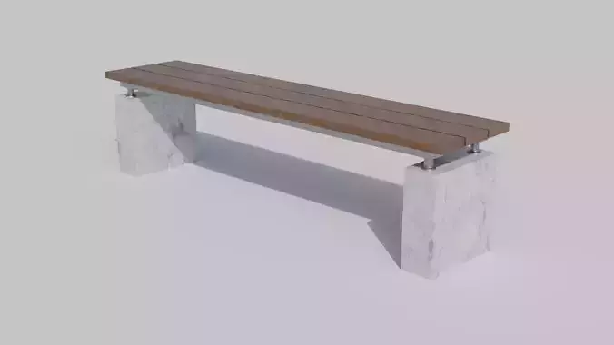 Park Bench 1 - Low poly PBR Low-poly 3D model