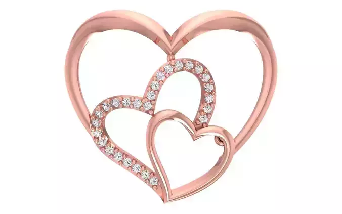 Heart Pendants 3dm STL OBJ FBX Renders Details