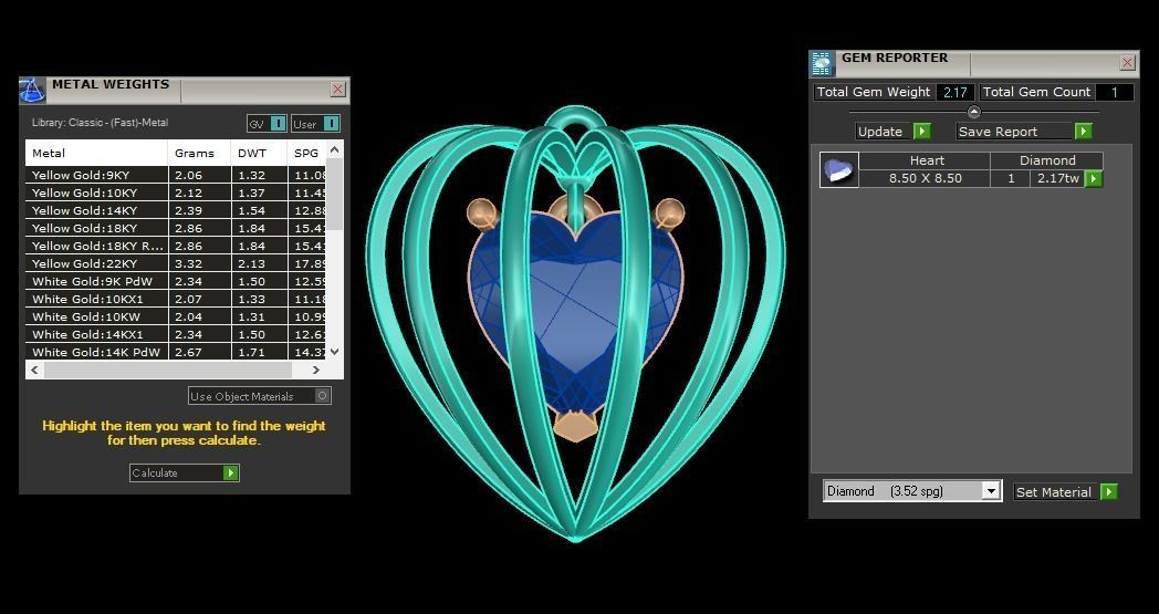 Heart Pendants 3dm STL OBJ FBX Renders Details 3D print model_3