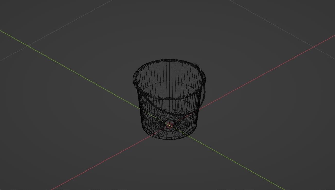 Bucket Low-poly 3D model_1