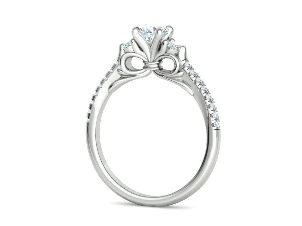 Emma Bow Engagement Ring with half carat stone 3dmodel 3D print model_29