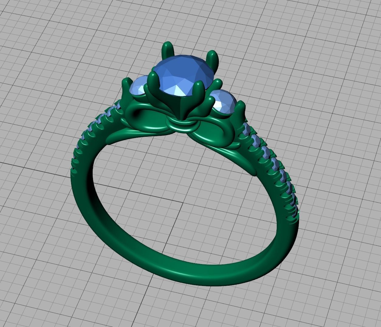 Emma Bow Engagement Ring with half carat stone 3dmodel 3D print model_23