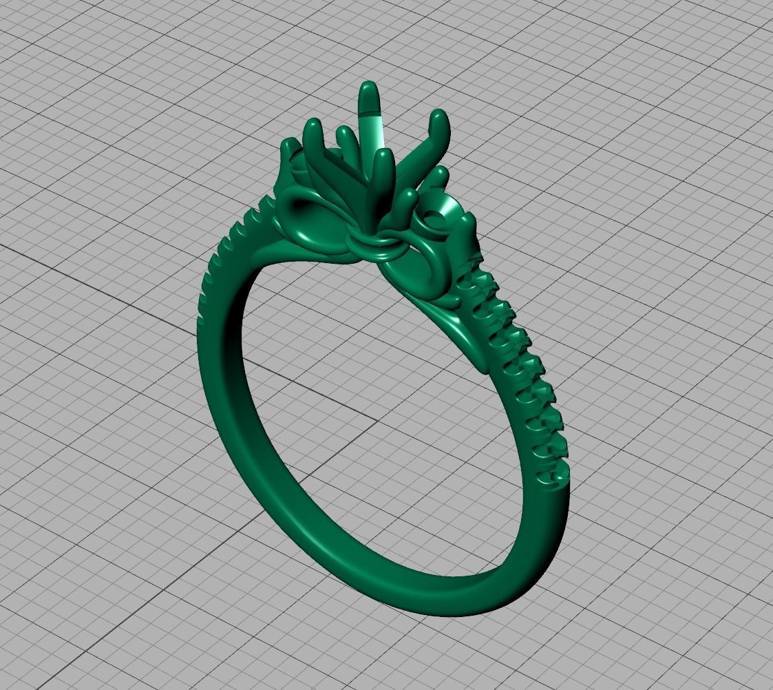 Emma Bow Engagement Ring with half carat stone 3dmodel 3D print model_15