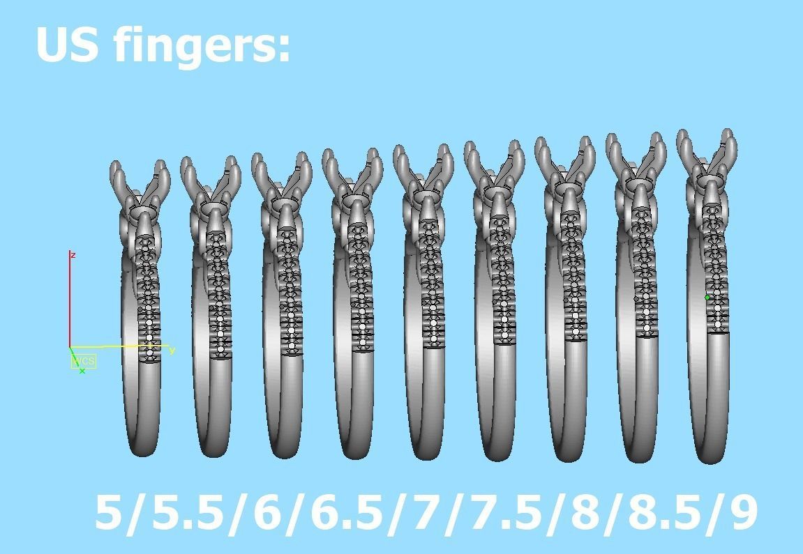 Emma Bow Engagement Ring with half carat stone 3dmodel 3D print model_16