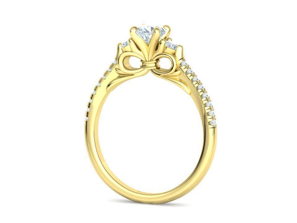 Emma Bow Engagement Ring with half carat stone 3dmodel 3D print model_28