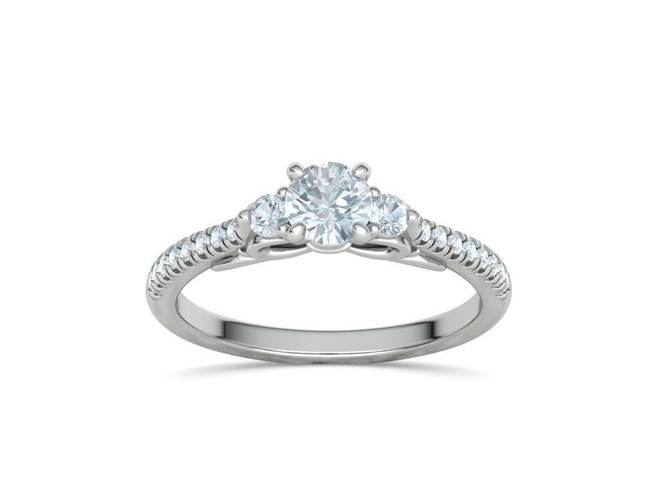 Emma Bow Engagement Ring with half carat stone 3dmodel 3D print model_41