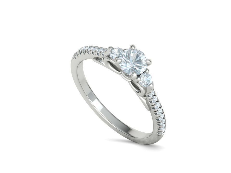 Emma Bow Engagement Ring with half carat stone 3dmodel 3D print model_35