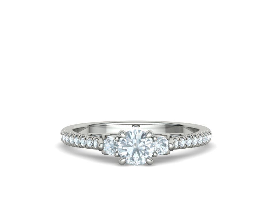 Emma Bow Engagement Ring with half carat stone 3dmodel 3D print model_12