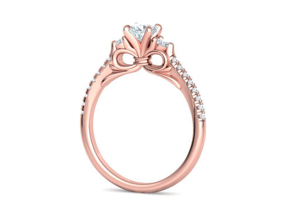 Emma Bow Engagement Ring with half carat stone 3dmodel 3D print model_27