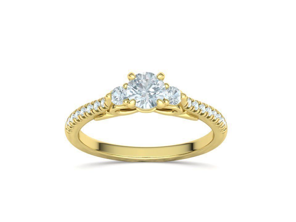 Emma Bow Engagement Ring with half carat stone 3dmodel 3D print model_40